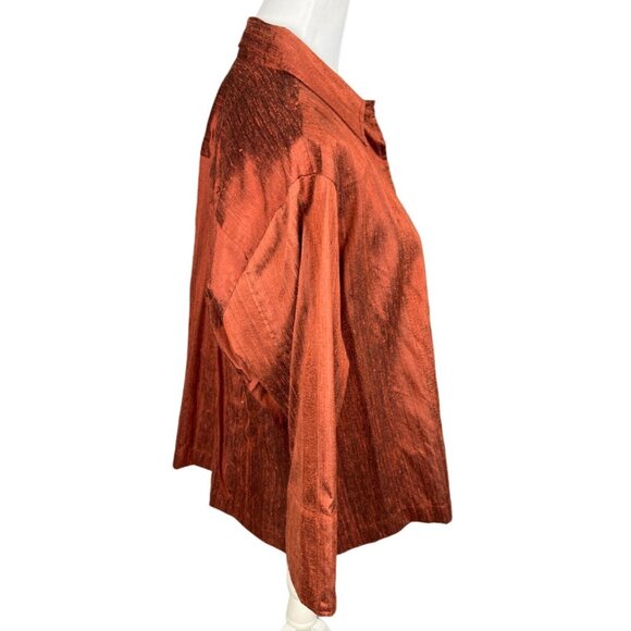 Kioti of Santa Fe Women's 100% Silk Button down Jacket Blouse Size ML - Picture 6 of 7